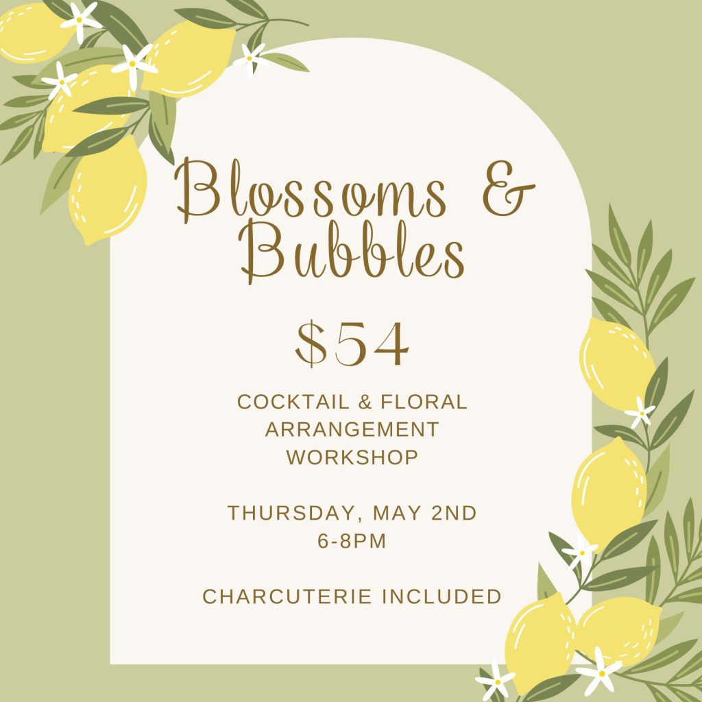 Blossoms and Bubbles event at Blumen Gardens, May 2nd